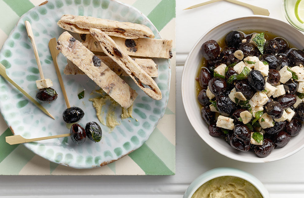 Greek Marinated Olives with Feta