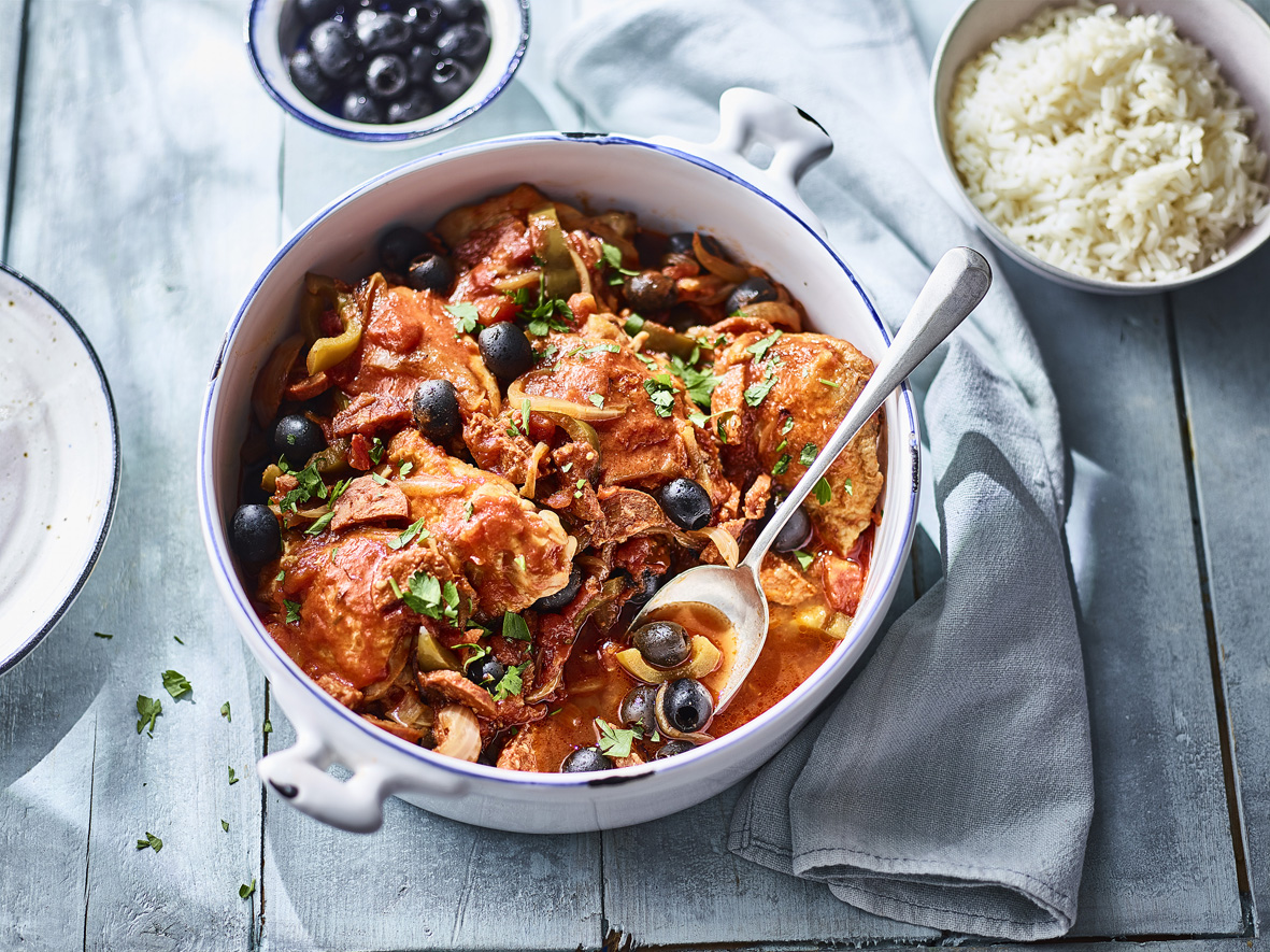 Chicken, Chorizo & Olive Stew